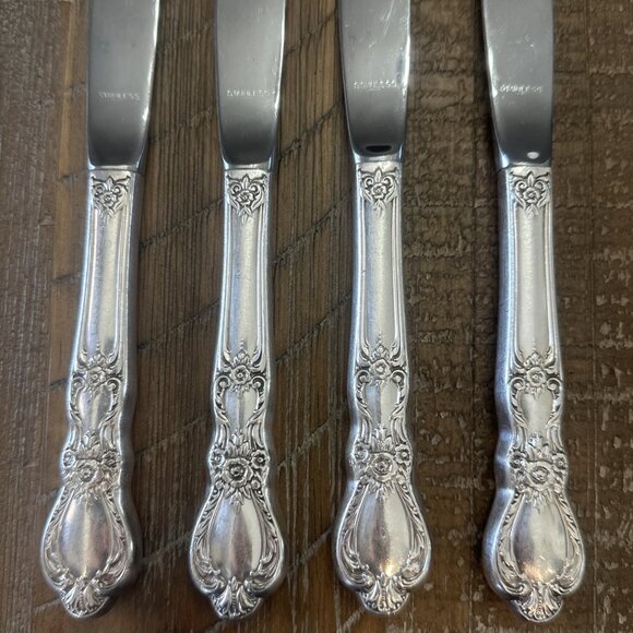 1847 Rogers Bros Heritage Dinner Knives Set of 4 Silverplate Flatware 1953 - Picture 5 of 6
